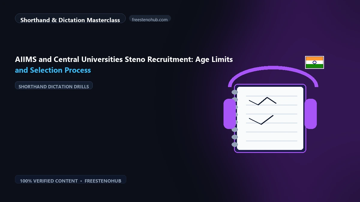 AIIMS and Central Universities Steno Recruitment: Age Limits and Selection Process