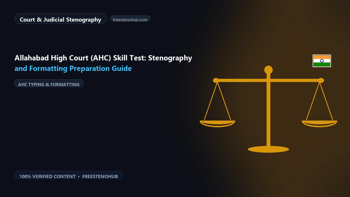 Allahabad High Court (AHC) Skill Test: Stenography and Formatting Preparation Guide
