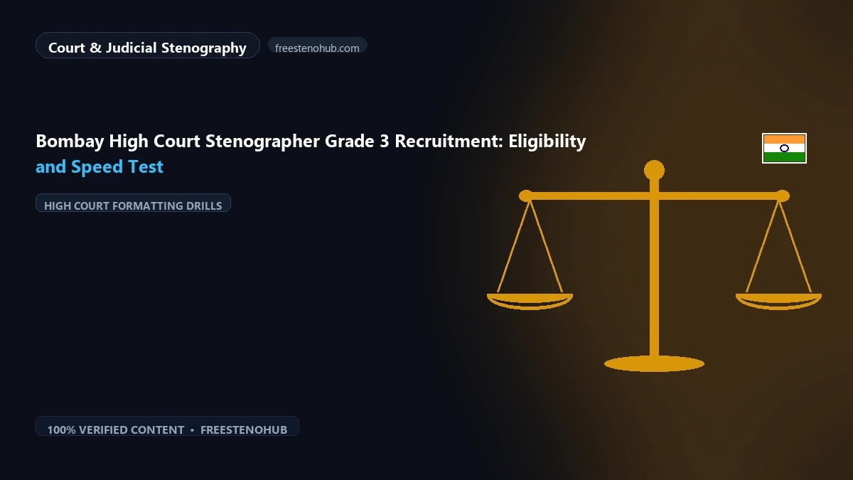 Bombay High Court Stenographer Grade 3 Recruitment: Eligibility and Speed Test