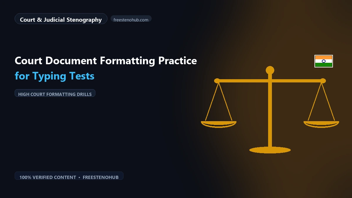 Court Document Formatting Practice for Typing Tests