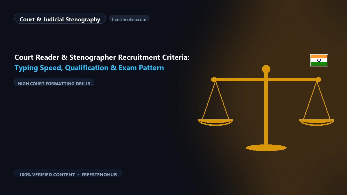Court Reader & Stenographer Recruitment Criteria: Typing Speed, Qualification & Exam Pattern
