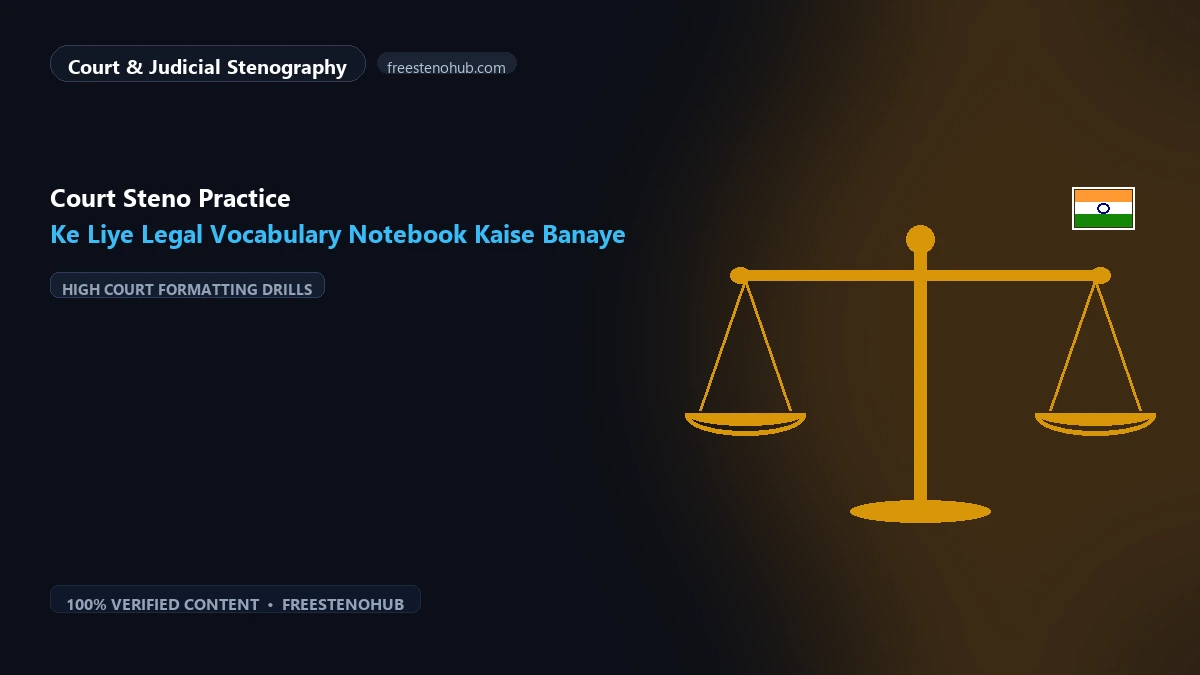 Court Steno Practice Ke Liye Legal Vocabulary Notebook Kaise Banaye