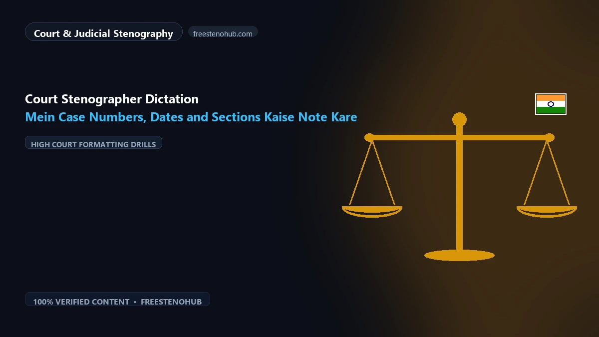 Court Stenographer Dictation Mein Case Numbers, Dates and Sections Kaise Note Kare