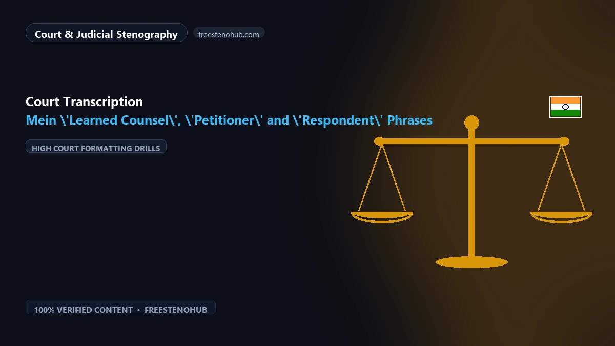 Court Transcription Mein 'Learned Counsel', 'Petitioner' and 'Respondent' Phrases