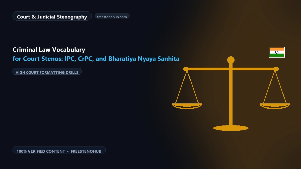 Criminal Law Vocabulary for Court Stenos: IPC, CrPC, and Bharatiya Nyaya Sanhita