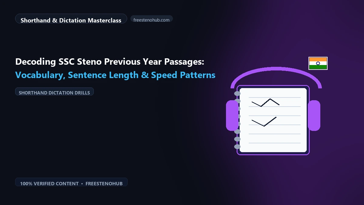 Decoding SSC Steno Previous Year Passages: Vocabulary, Sentence Length & Speed Patterns