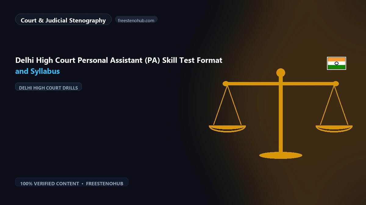 Delhi High Court Personal Assistant (PA) Skill Test Format and Syllabus