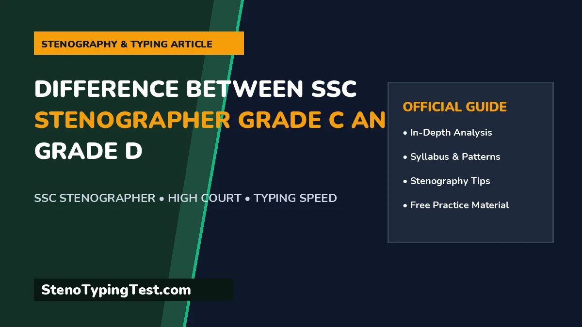 Difference Between SSC Stenographer Grade C and Grade D