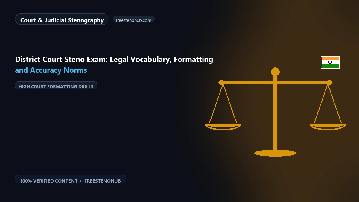 District Court Steno Exam: Legal Vocabulary, Formatting and Accuracy Norms