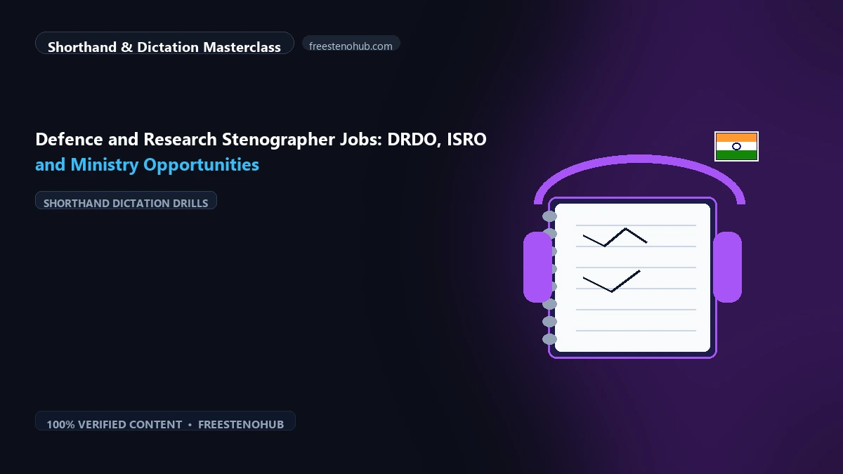 Defence and Research Stenographer Jobs: DRDO, ISRO and Ministry Opportunities
