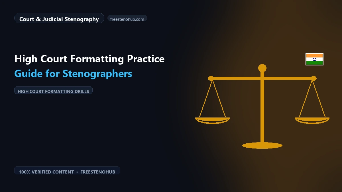 High Court Formatting Practice Guide for Stenographers