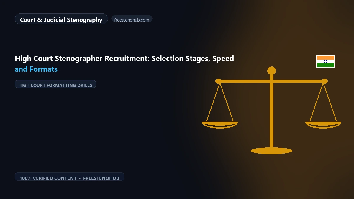 High Court Stenographer Recruitment: Selection Stages, Speed and Formats