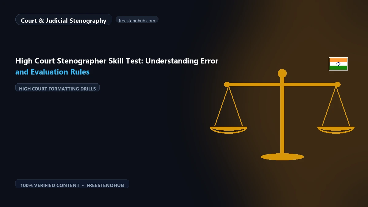 High Court Stenographer Skill Test: Understanding Error and Evaluation Rules