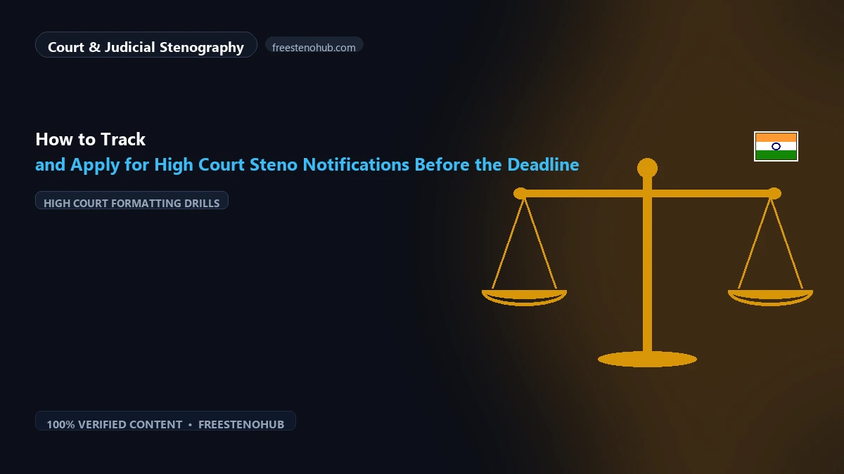 How to Track and Apply for High Court Steno Notifications Before the Deadline