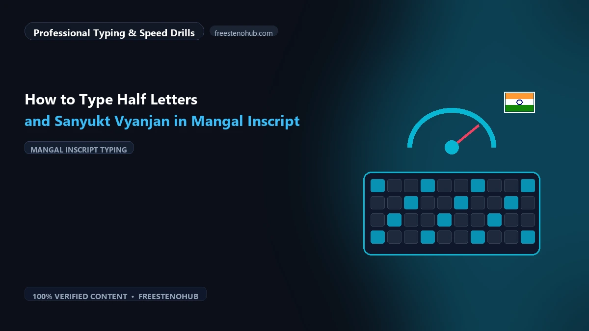How to Type Half Letters and Sanyukt Vyanjan in Mangal Inscript