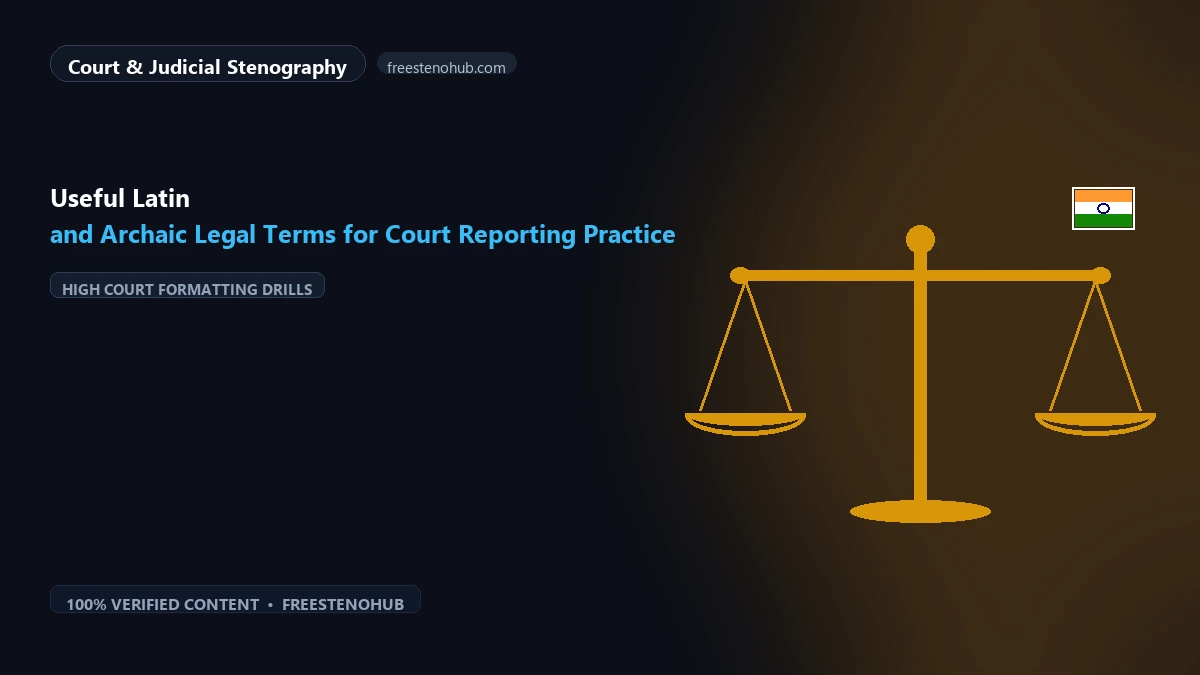 Useful Latin and Archaic Legal Terms for Court Reporting Practice