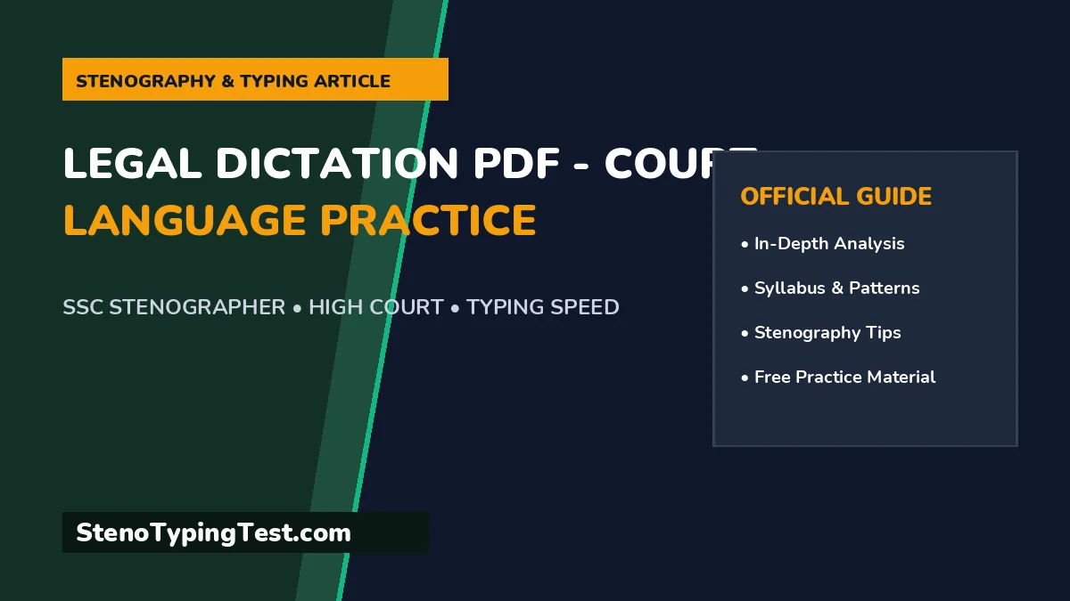 Legal Dictation PDF - Court Language Practice