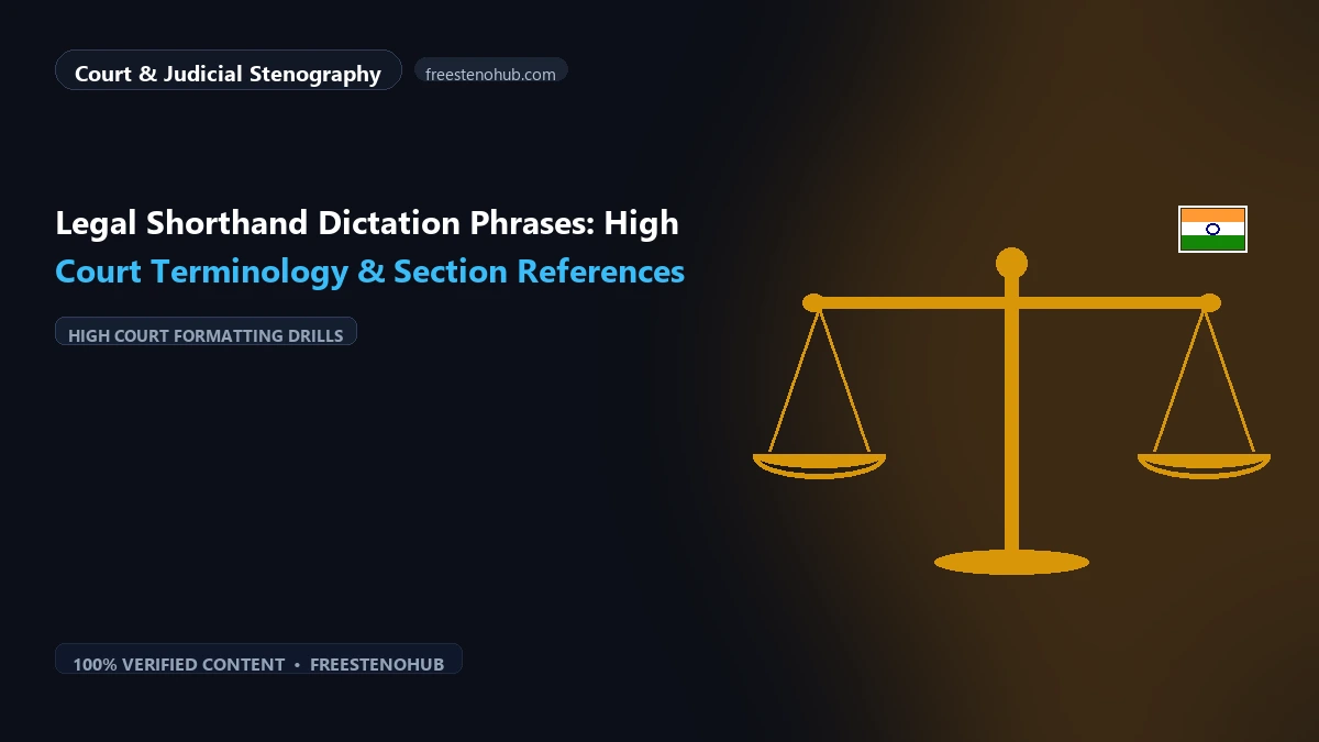 Legal Shorthand Dictation Phrases: High Court Terminology & Section References