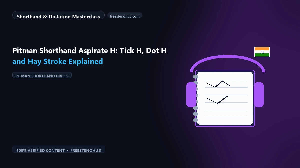 Pitman Shorthand Aspirate H: Tick H, Dot H and Hay Stroke Explained