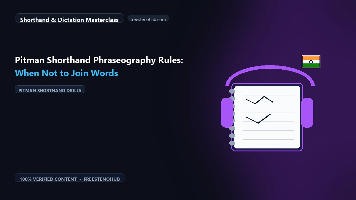 Pitman Shorthand Phraseography Rules: When Not to Join Words
