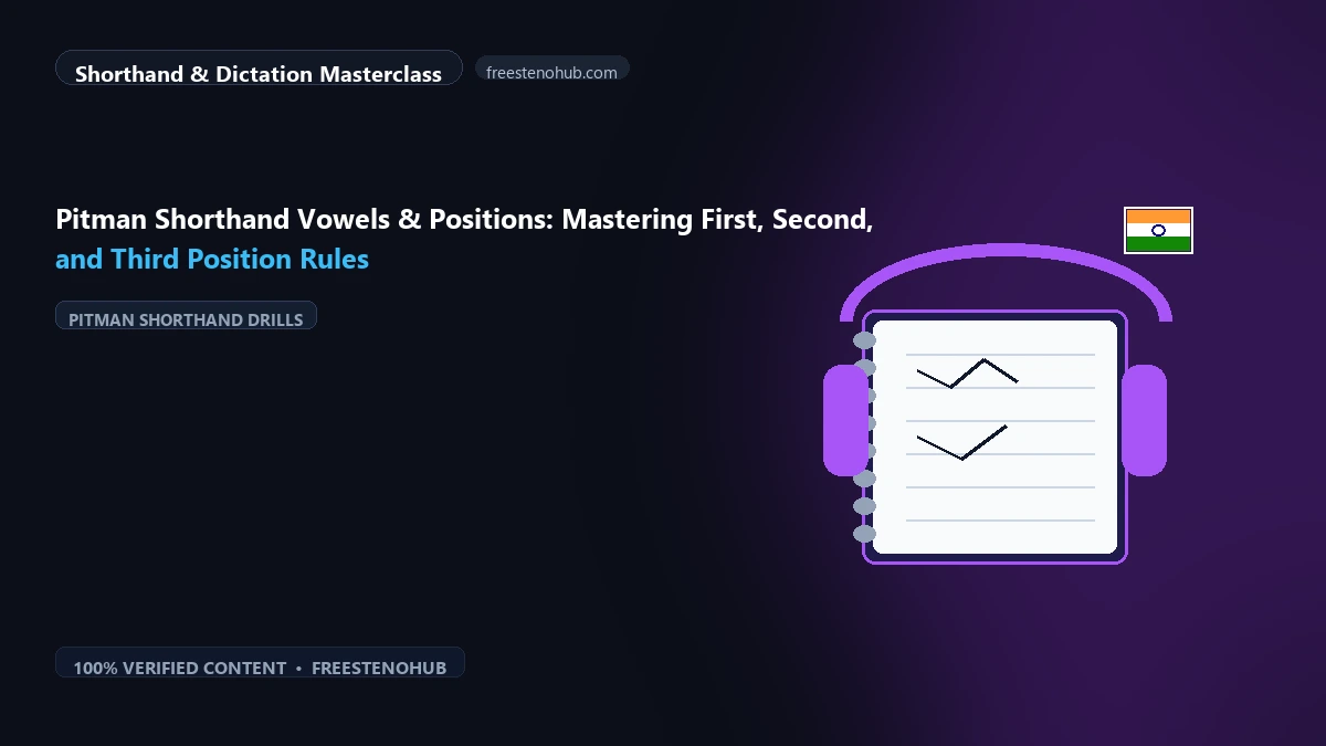 Pitman Shorthand Vowels & Positions: Mastering First, Second, and Third Position Rules