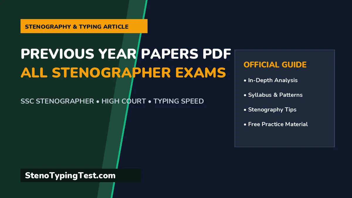 Previous Year Papers PDF - All Stenographer Exams