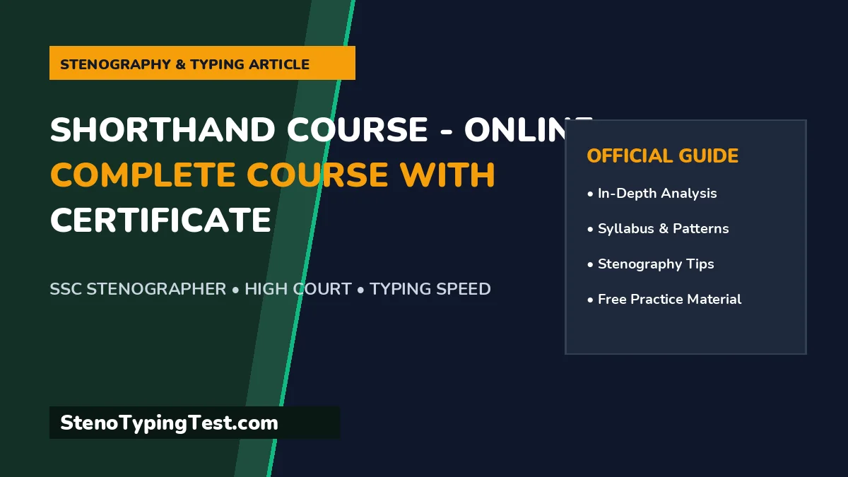 Shorthand Course - Online Complete Course with Certificate