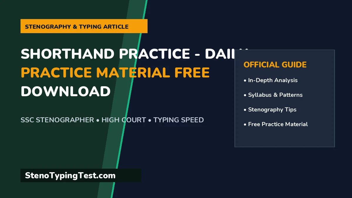Shorthand Practice - Daily Practice Material Free Download