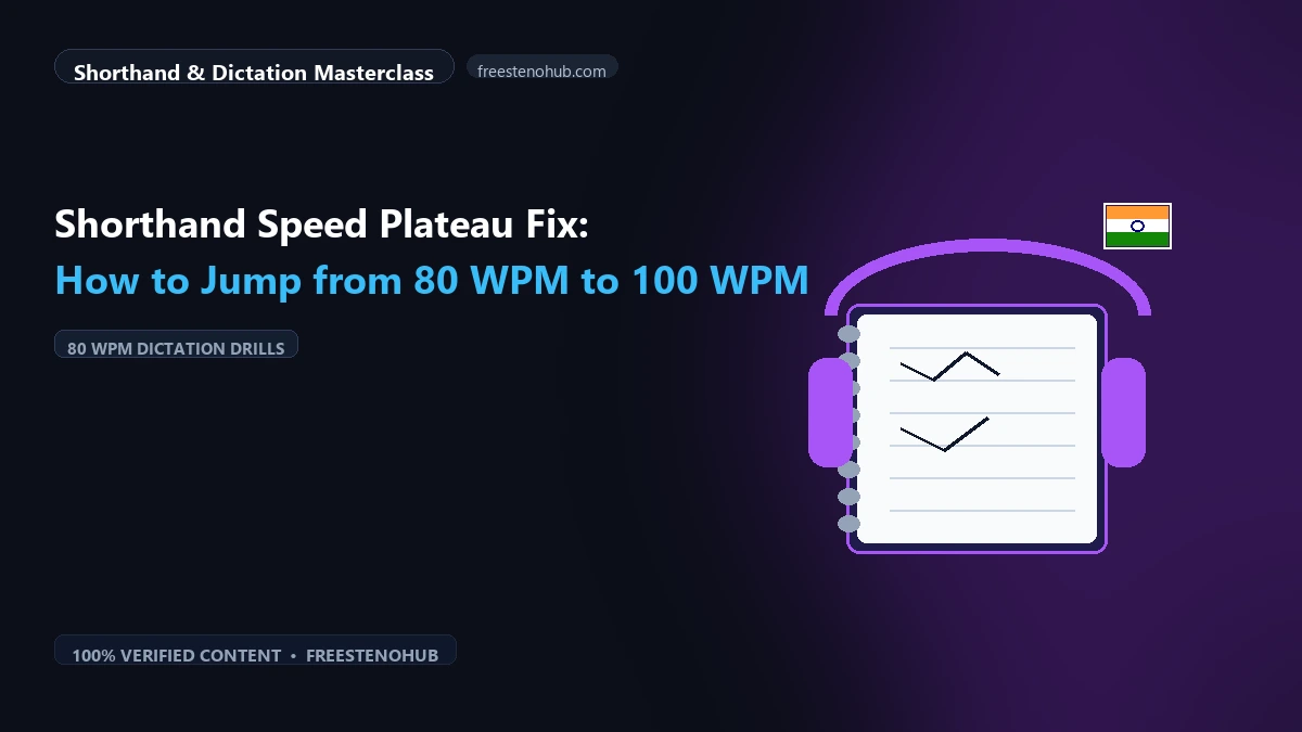 Shorthand Speed Plateau Fix: How to Jump from 80 WPM to 100 WPM