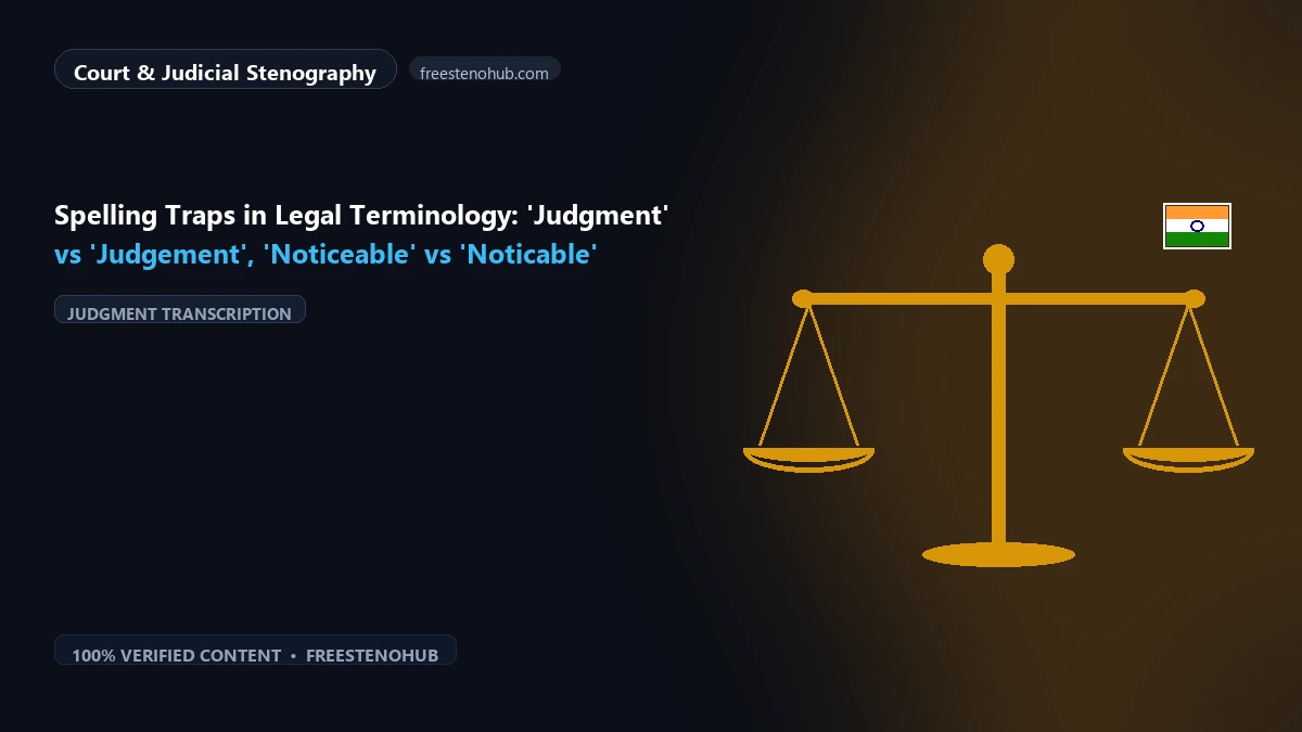 Spelling Traps in Legal Terminology: 'Judgment' vs 'Judgement', 'Noticeable' vs 'Noticable'