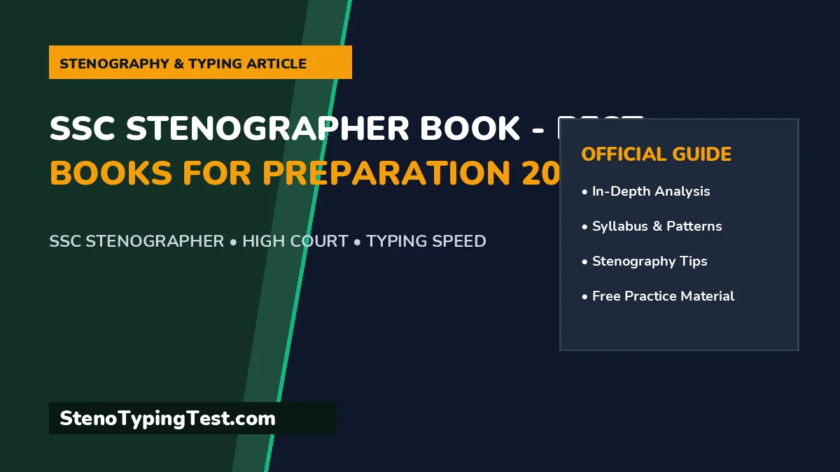 SSC Stenographer Book - Best Books for Preparation 2026