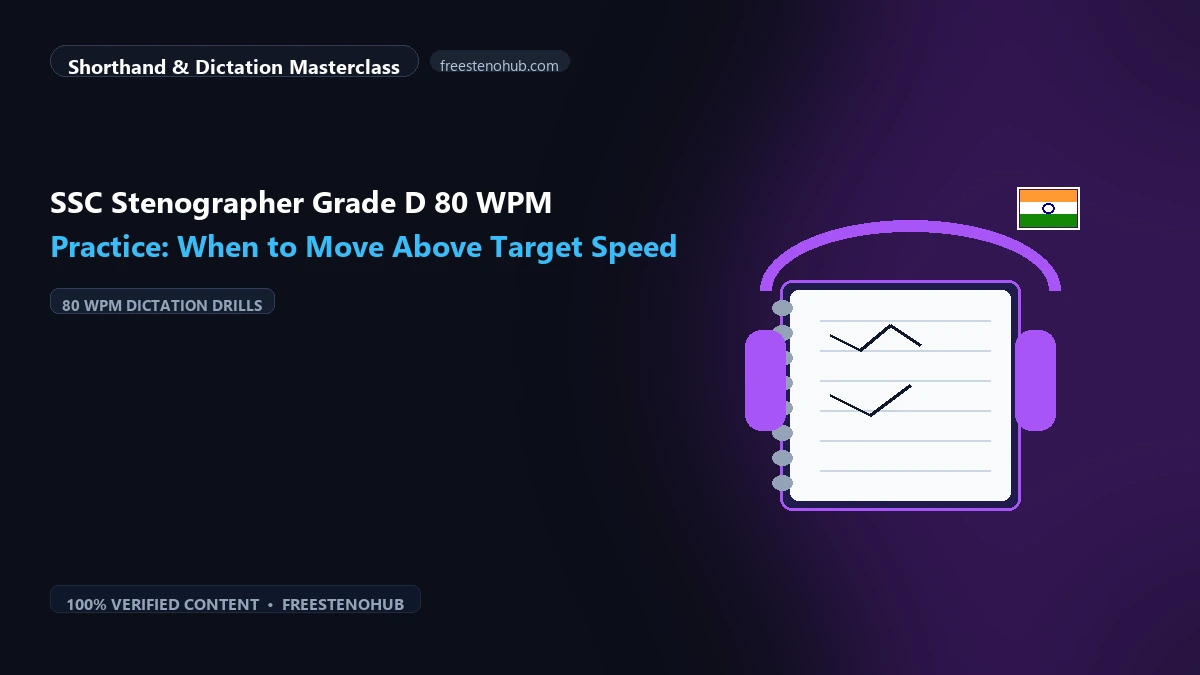 SSC Stenographer Grade D 80 WPM Practice: When to Move Above Target Speed