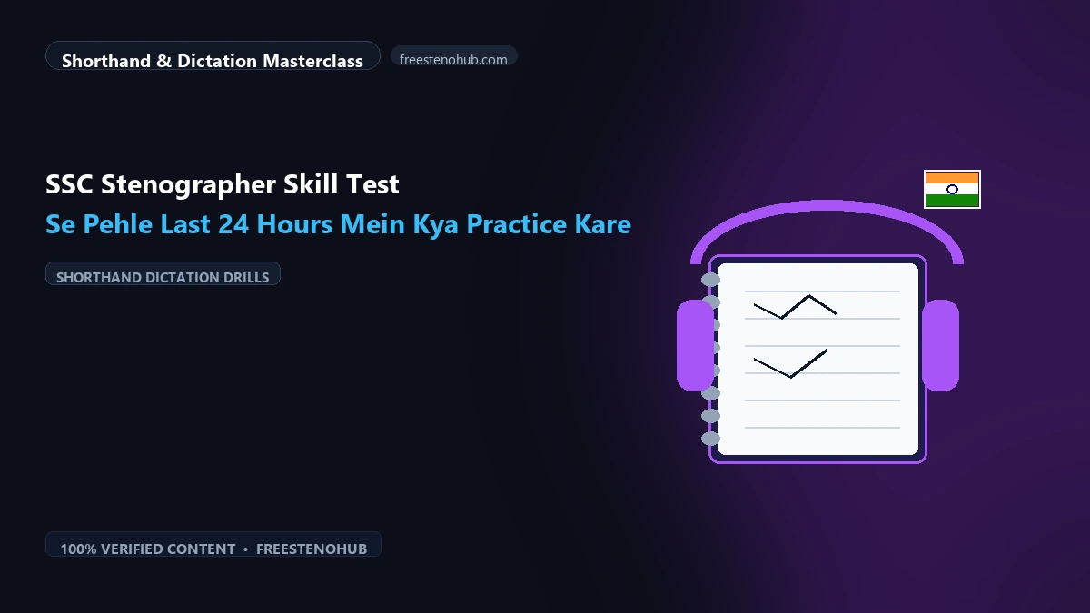 SSC Stenographer Skill Test Se Pehle Last 24 Hours Mein Kya Practice Kare