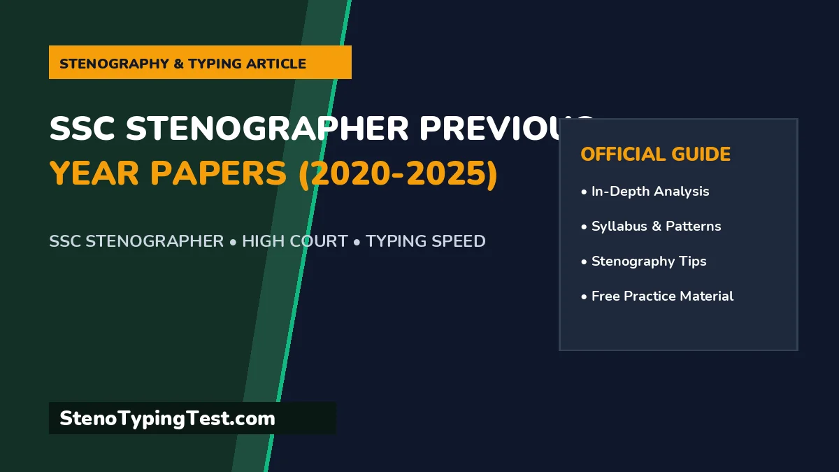 SSC Stenographer Previous Year Papers (2020-2025)