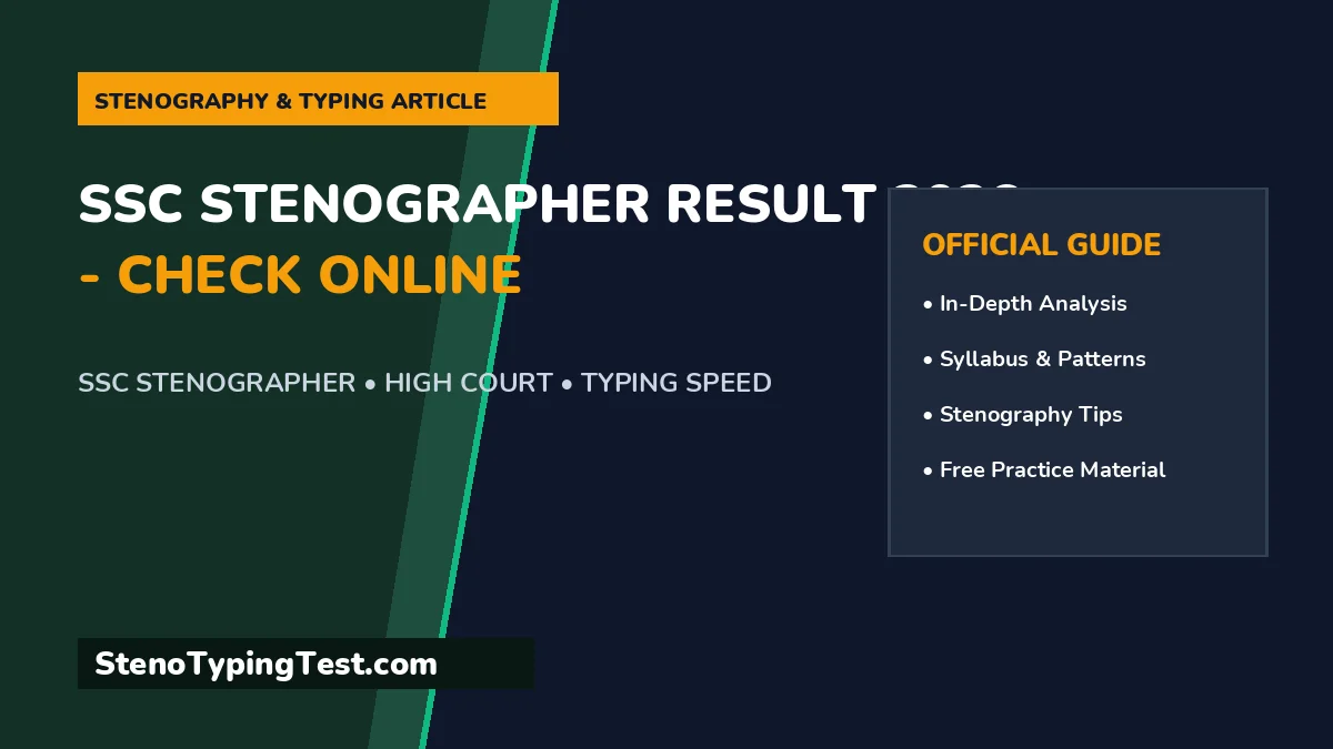 SSC Stenographer Result 2026 - Check Online