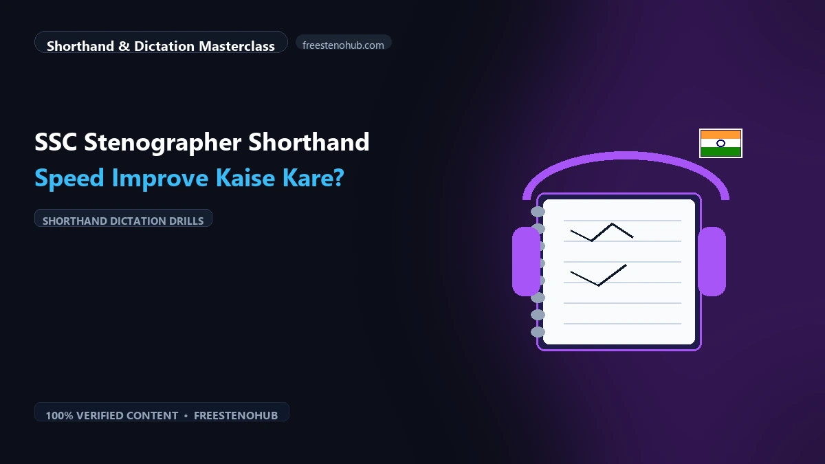 SSC Stenographer Shorthand Speed Improve Kaise Kare?