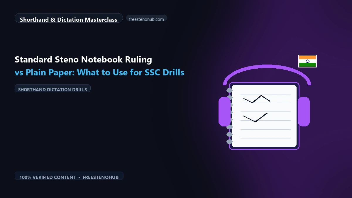 Standard Steno Notebook Ruling vs Plain Paper: What to Use for SSC Drills