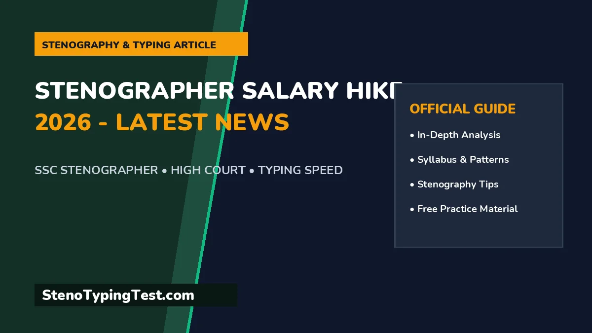 Stenographer Salary Hike 2026 - Latest News