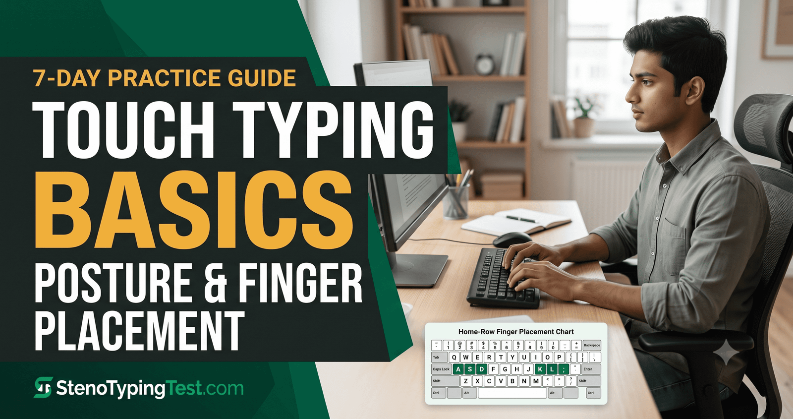 Sitting Posture Finger Placement - Touch Typing Basics