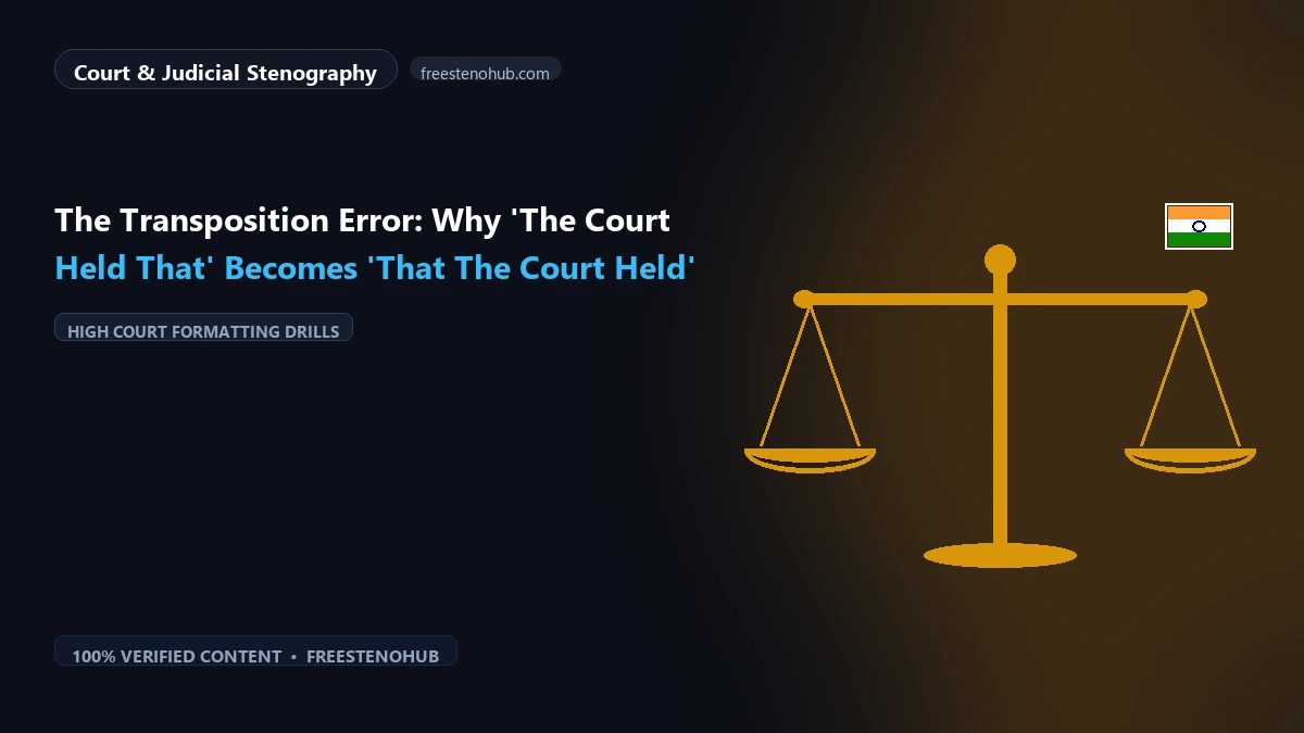 The Transposition Error: Why 'The Court Held That' Becomes 'That The Court Held'