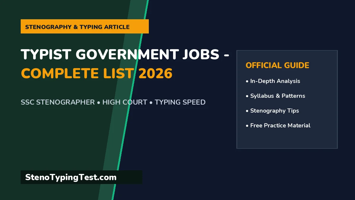 Typist Government Jobs - Complete List 2026