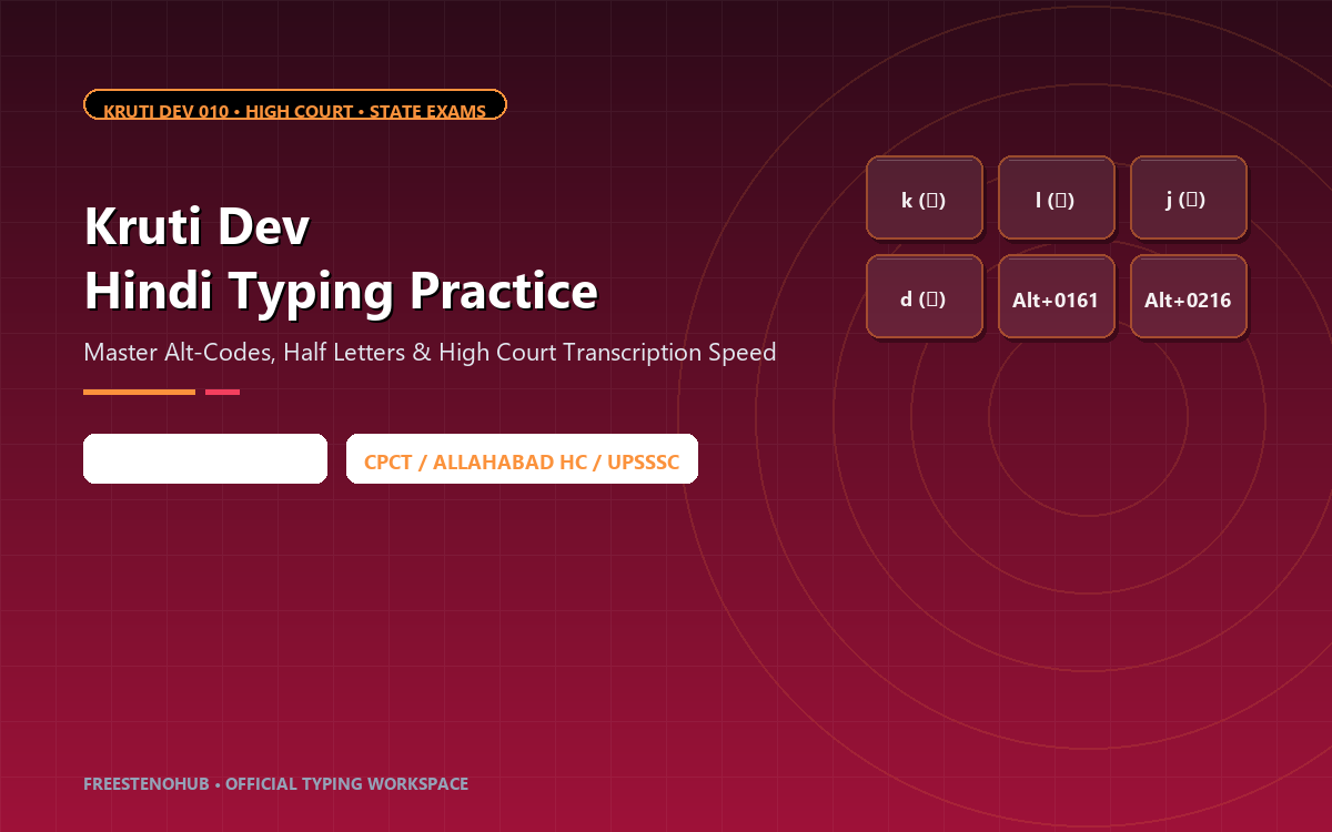 Kruti Dev Hindi Typing Practice